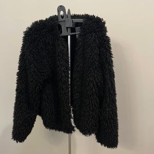 Black fluffy Moto jacket